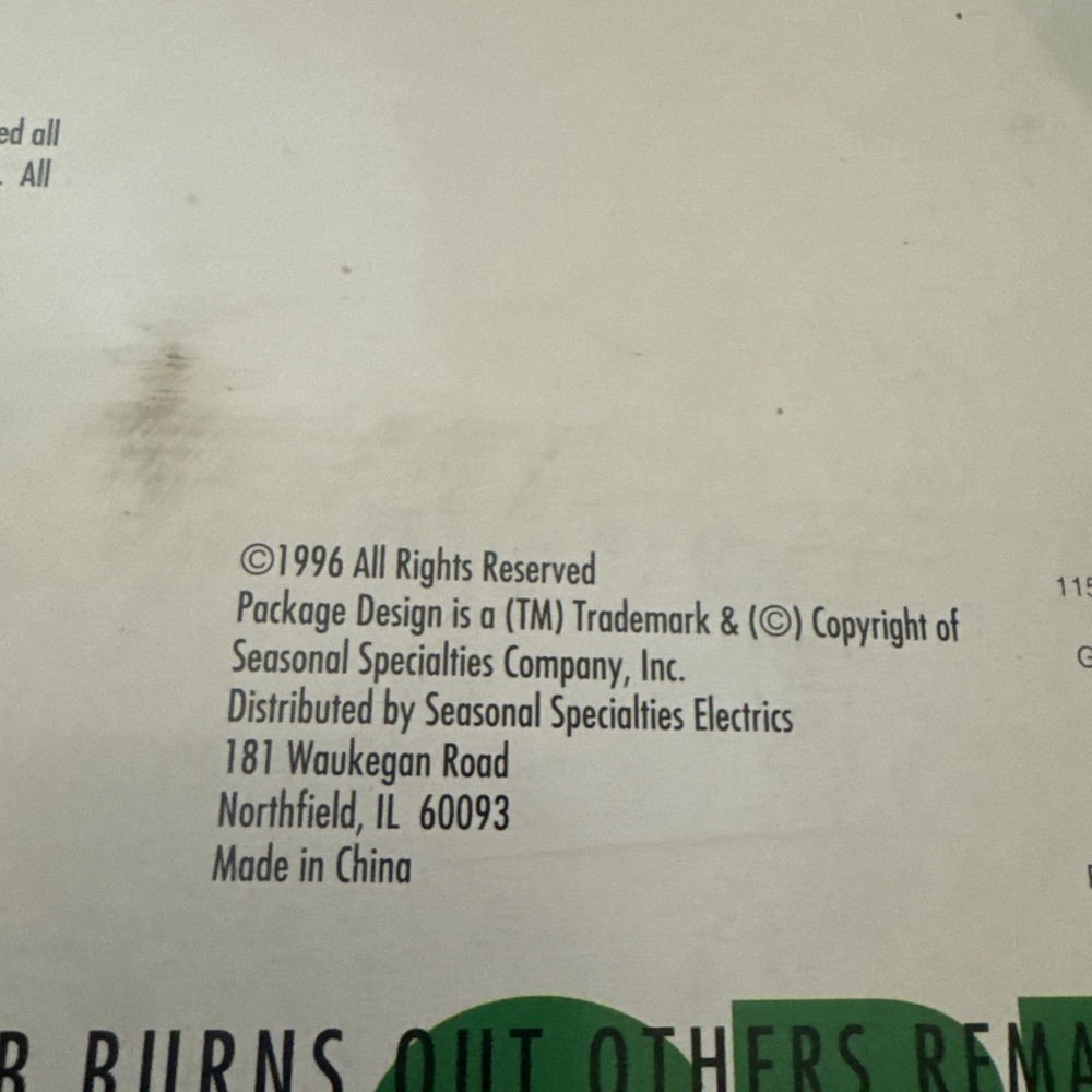 Seasonal Specialties 25 Green CERAMIC OUTDOOR Christmas Light Sets 1996 (2) - Picture 5 of 11